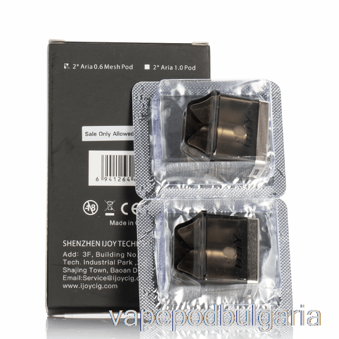Vape 10000 Дръпки Ijoy Aria Replacement Pods 0.6ohm Pods